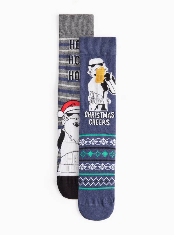 Christmas Storm Trooper Ankle Socks 2 Pack 6-8.5